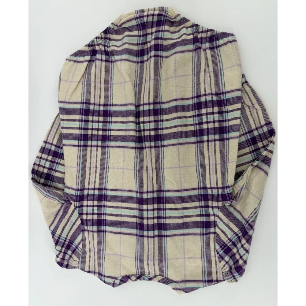 Carhartt Kids 24M Majesty Purple Plaid Flannel Long Sleeve Bodysuit